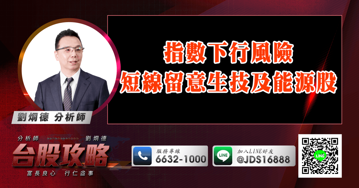 指數下行風險 短線留意生技及能源股 (圖)